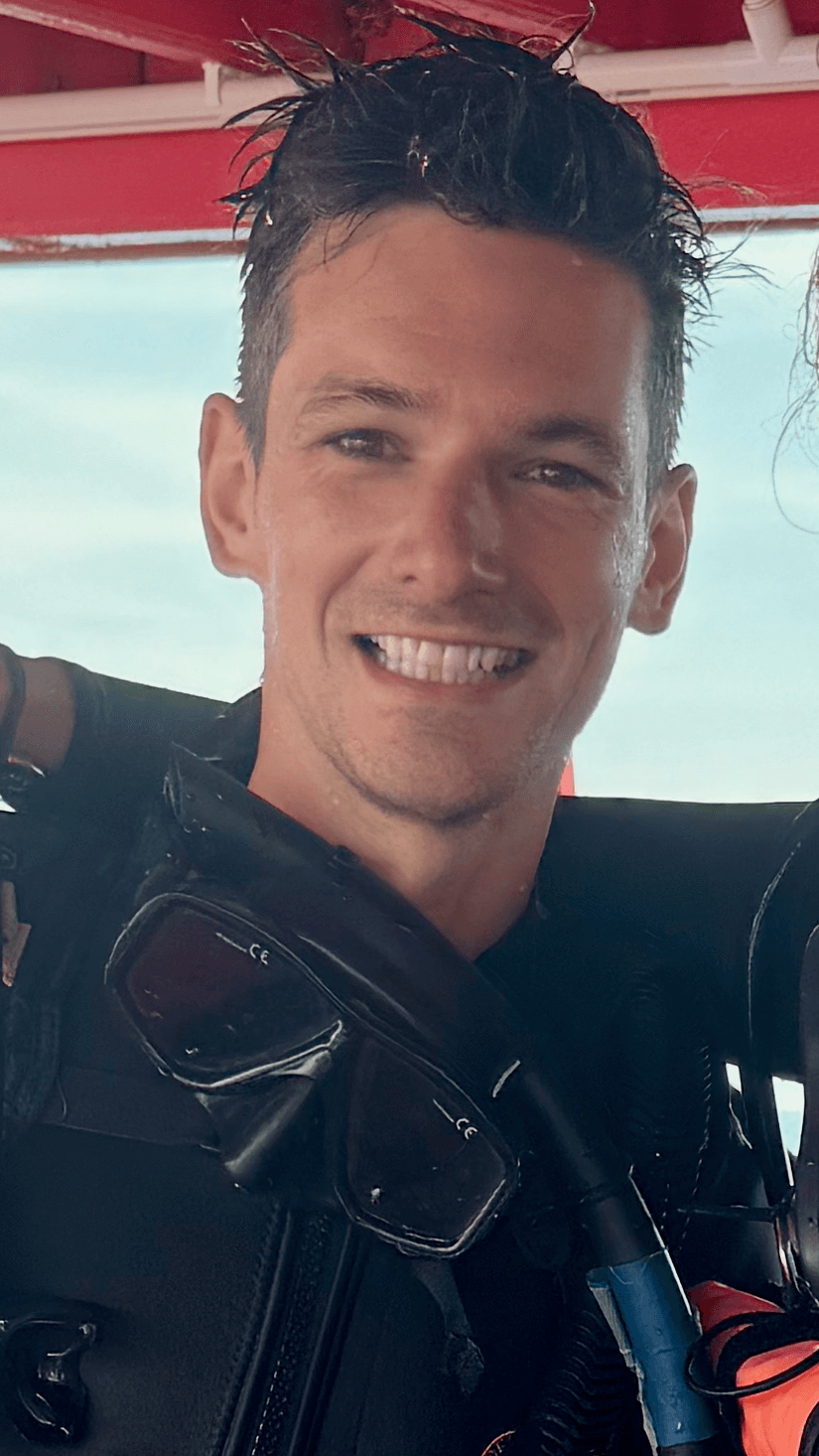 Matthew Fisher in SCUBA gear