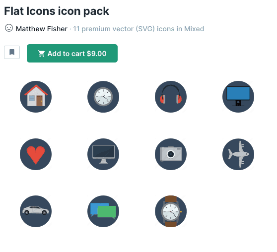 Flat icon set by Matthew Fisher