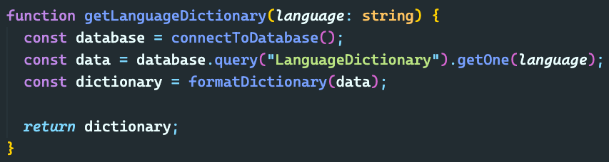 Example code excerpt of a TypeScript getFluencyTools function